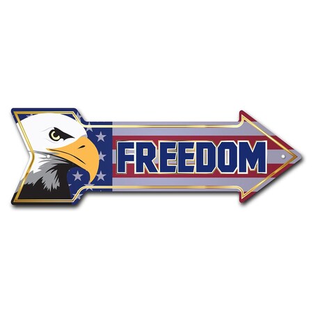 Signmission Freedom 2 Arrow Sign Funny Home Decor 36in Wide P-ARROW12-999861